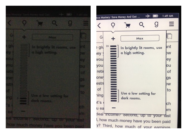 Amazon Kindle Paperwhite in the dark