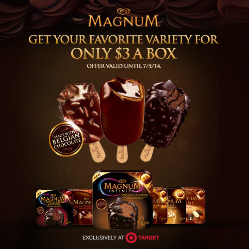 Magnum Ice Cream Only $3 at Target till 7/5/14!