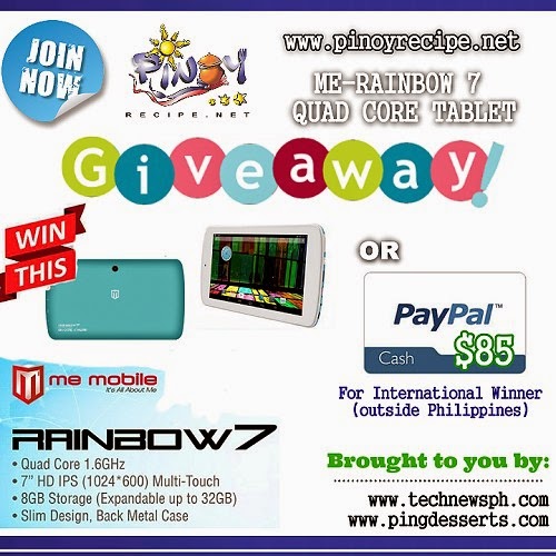 ME Rainbow 7 Quad Core Tablet giveaway 500
